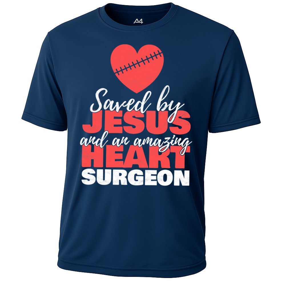 Saved By Jesus Heart Surgeon Surgery Survivor Cooling Performance Crew T-Shirt