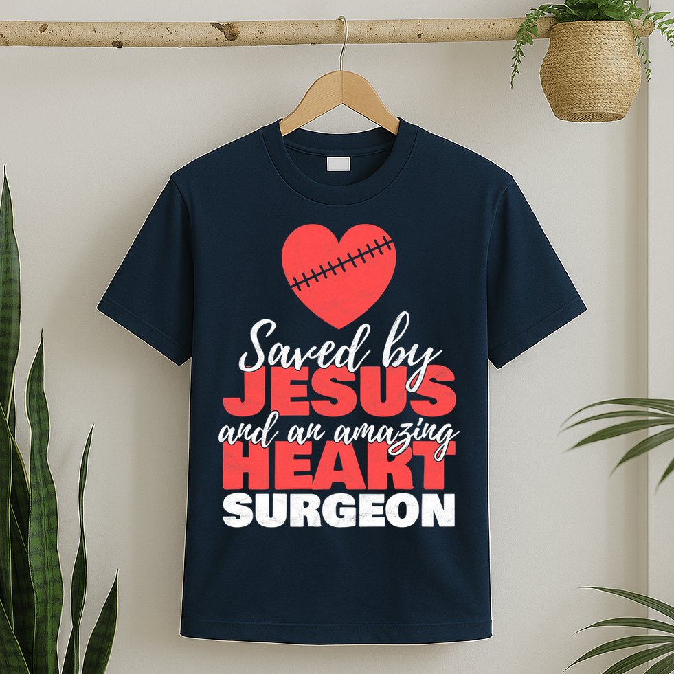 Saved By Jesus Heart Surgeon Surgery Survivor T-Shirt