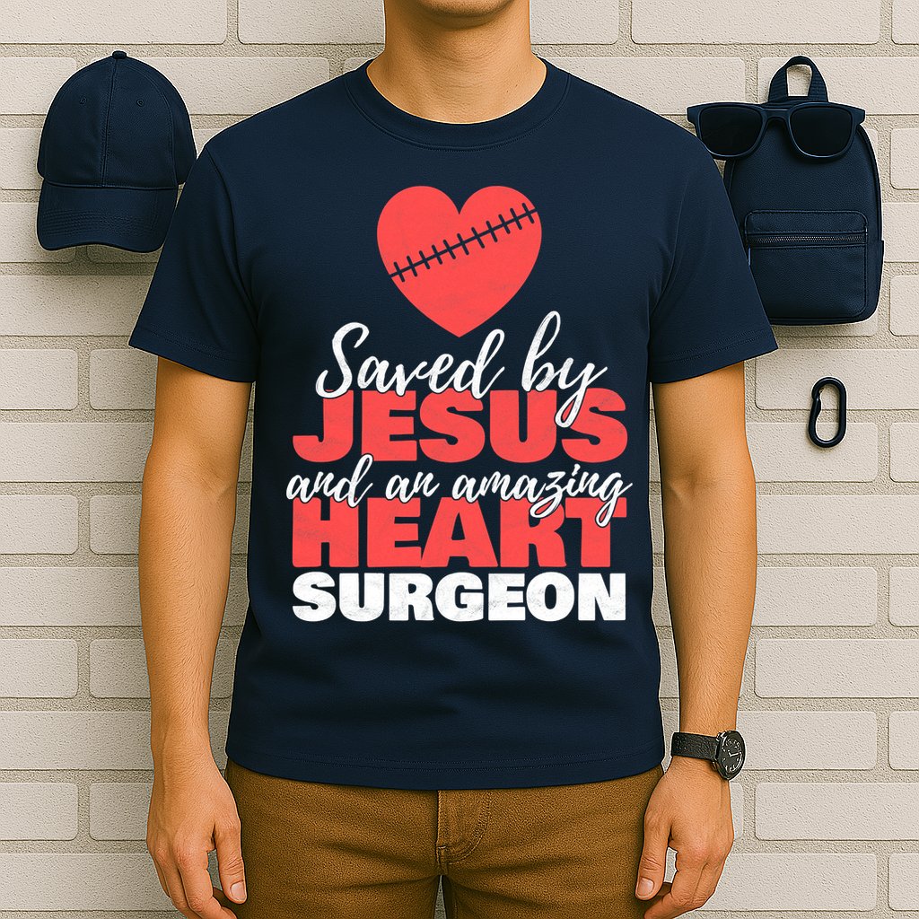 Saved By Jesus Heart Surgeon Surgery Survivor T-Shirt