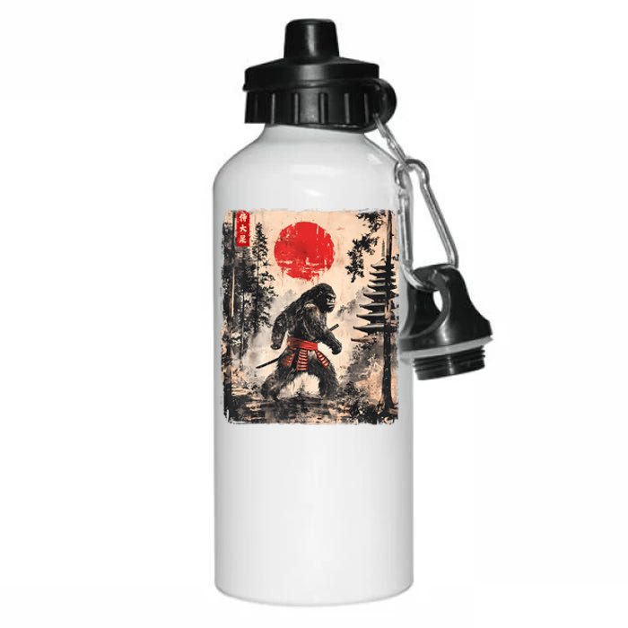 Samurai Bigfoot Japanese Vintage Graphic Ukiyoe Art Funny Aluminum Water Bottle