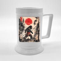 Samurai Bigfoot Japanese Vintage Graphic Ukiyoe Art Funny Beer Stein