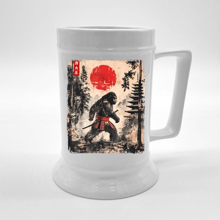 Samurai Bigfoot Japanese Vintage Graphic Ukiyoe Art Funny Beer Stein