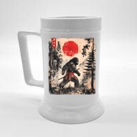 Samurai Bigfoot Japanese Vintage Graphic Ukiyoe Art Funny Beer Stein