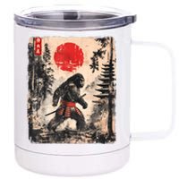 Samurai Bigfoot Japanese Vintage Graphic Ukiyoe Art Funny 12 oz Stainless Steel Tumbler Cup