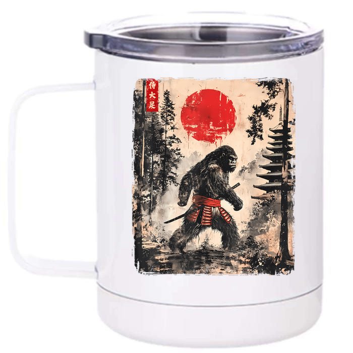 Samurai Bigfoot Japanese Vintage Graphic Ukiyoe Art Funny 12 oz Stainless Steel Tumbler Cup