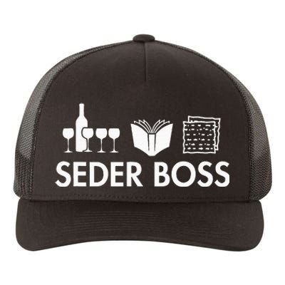 Seder Boss Jewish Funny Passover Leader Matzah Matzo Yupoong Adult 5-Panel Trucker Hat