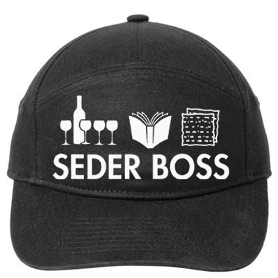 Seder Boss Jewish Funny Passover Leader Matzah Matzo 7-Panel Snapback Hat