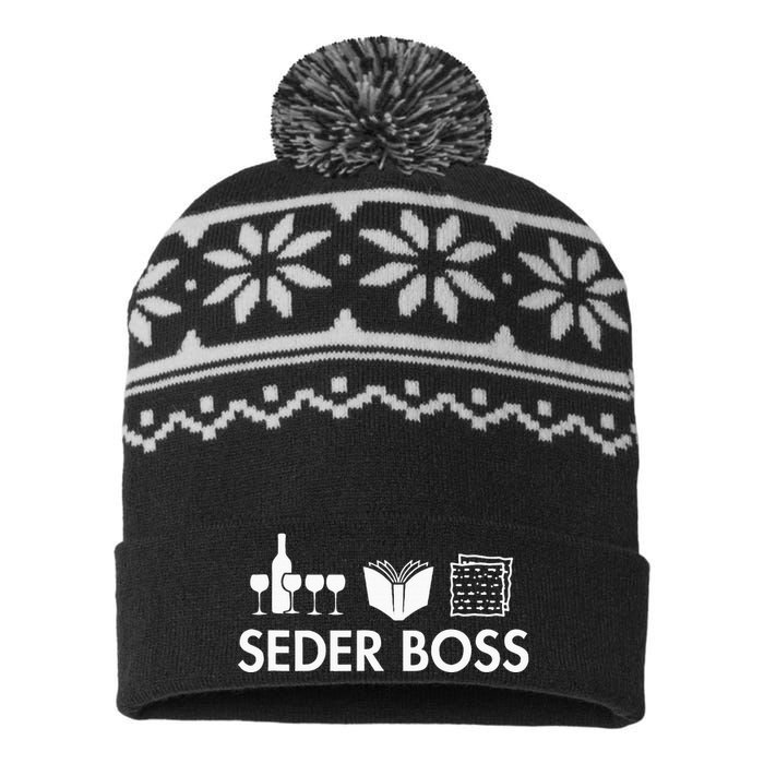 Seder Boss Jewish Funny Passover Leader Matzah Matzo USA-Made Snowflake Beanie