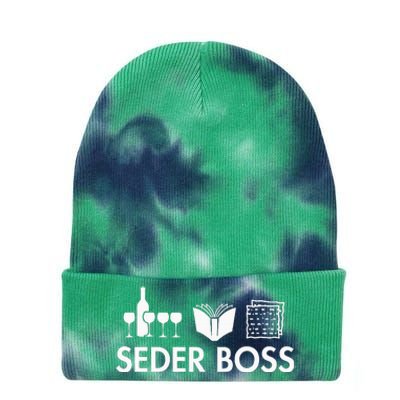 Seder Boss Jewish Funny Passover Leader Matzah Matzo Tie Dye 12in Knit Beanie