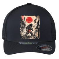 Samurai Bigfoot Japanese Vintage Graphic Flexfit Unipanel Trucker Cap