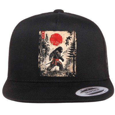 Samurai Bigfoot Japanese Vintage Graphic Flatbill Hat