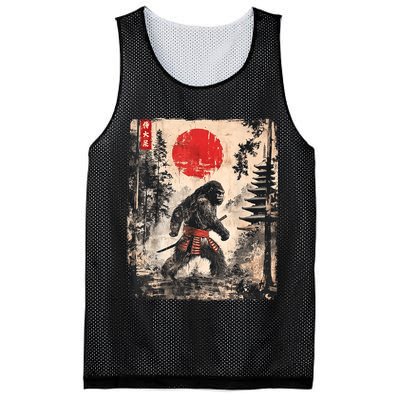 Samurai Bigfoot Japanese Vintage Graphic Mesh Reversible Basketball Jersey Tank