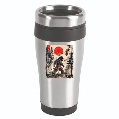 Samurai Bigfoot Japanese Vintage Graphic 16oz Travel Tumbler