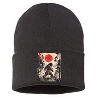 Samurai Bigfoot Japanese Vintage Graphic Sustainable Knit Beanie