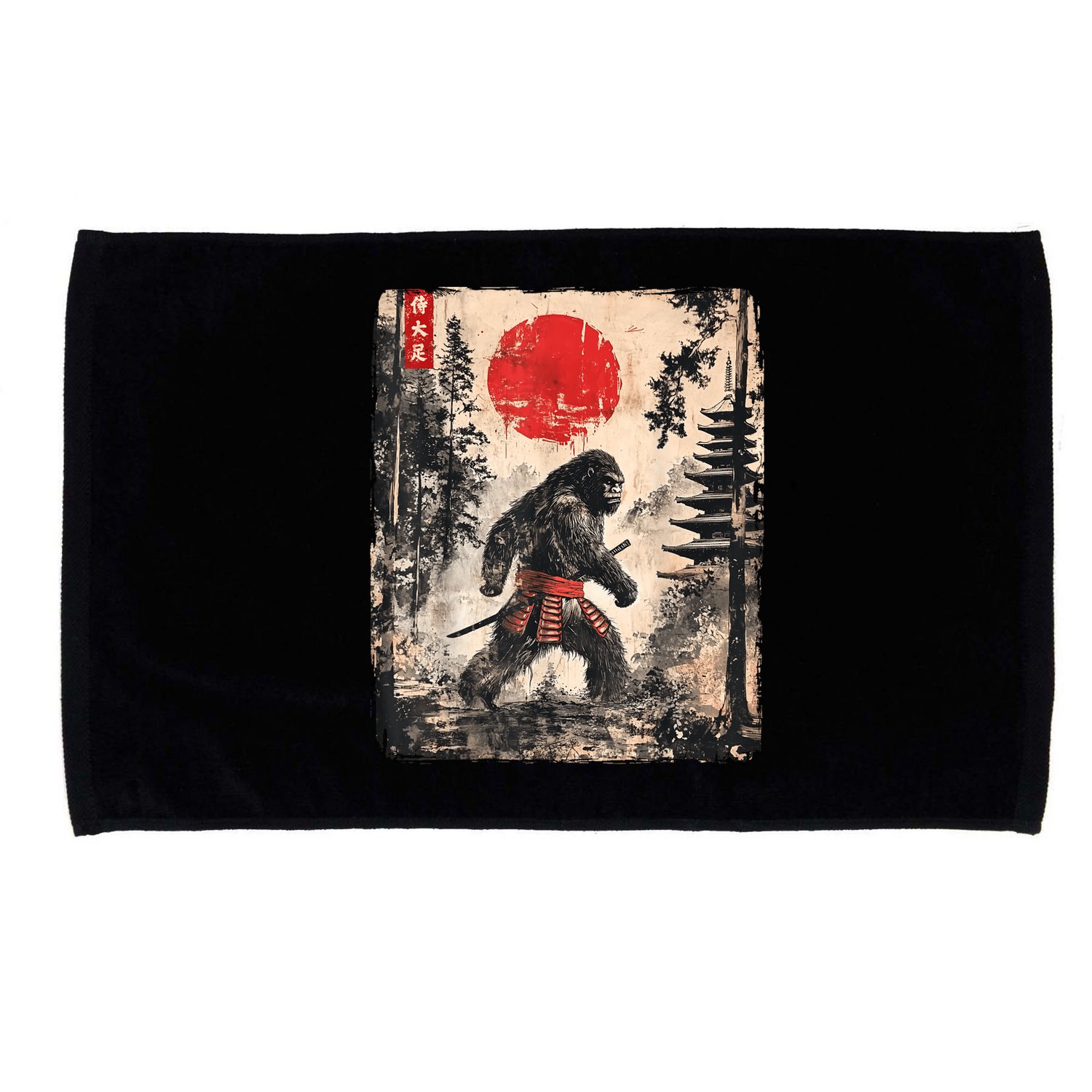 Samurai Bigfoot Japanese Vintage Graphic Microfiber Hand Towel