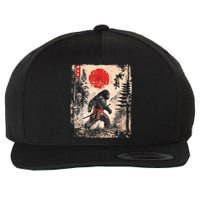 Samurai Bigfoot Japanese Vintage Graphic Wool Snapback Cap