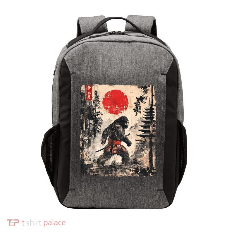 Samurai Bigfoot Japanese Vintage Graphic Vector Backpack