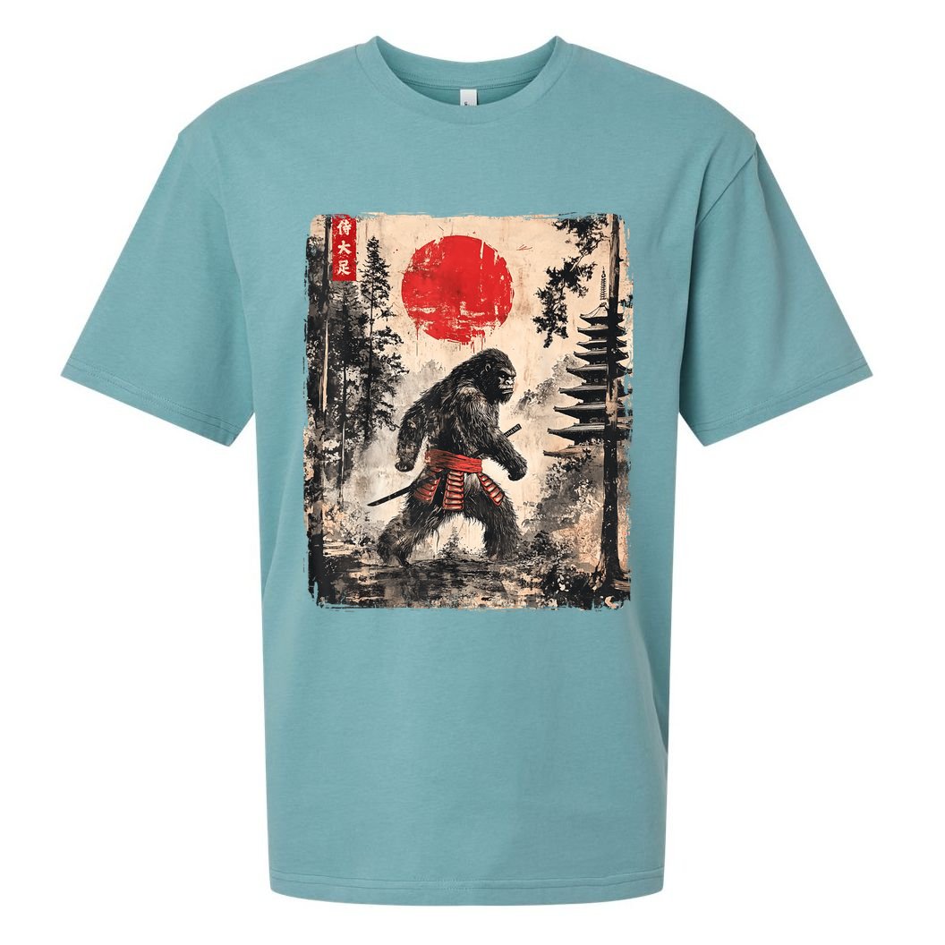 Samurai Bigfoot Japanese Vintage Graphic Sueded Cloud Jersey T-Shirt