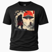 Samurai Bigfoot Japanese Ufo Vintage Illustration  Performance Shirt