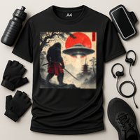 Samurai Bigfoot Japanese Ufo Vintage Illustration  Performance Shirt