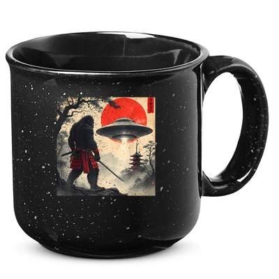 Samurai Bigfoot Japanese Ufo Vintage Illustration  15oz Campfire Ceramic Mug
