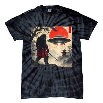 Samurai Bigfoot Japanese Ufo Vintage Illustration  Tie-Dye T-Shirt