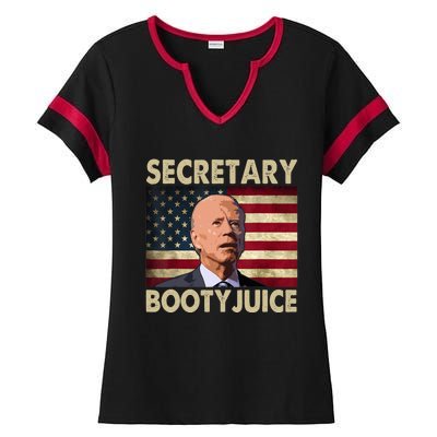 Secretary Booty Juice Funny Anti Biden Ladies Halftime Notch Neck Tee