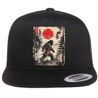 Samurai Bigfoot Japanese Vintage Graphic Flatbill Hat