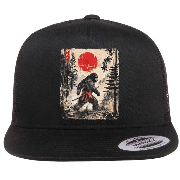 Samurai Bigfoot Japanese Vintage Graphic Flatbill Hat