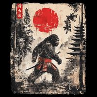Samurai Bigfoot Japanese Vintage Graphic Flatbill Hat