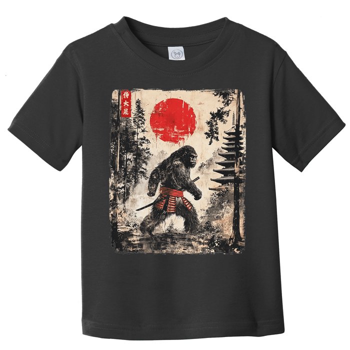 Samurai Bigfoot Japanese Vintage Graphic Toddler T-Shirt