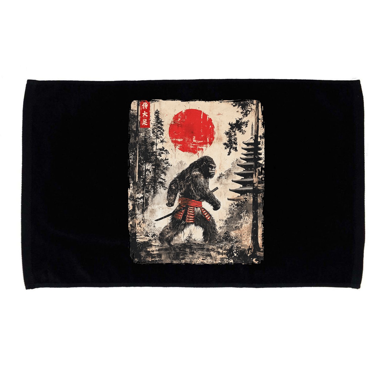 Samurai Bigfoot Japanese Vintage Graphic Microfiber Hand Towel