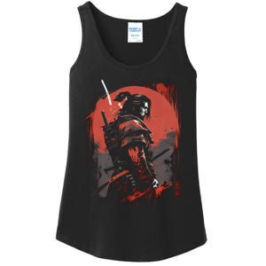 Samurai Bushido Japan Warrior Japanese Retro Graphic Art Ladies Essential Tank