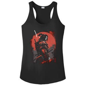 Samurai Bushido Japan Warrior Japanese Retro Graphic Art Ladies PosiCharge Competitor Racerback Tank