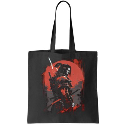 Samurai Bushido Japan Warrior Japanese Retro Graphic Art Tote Bag