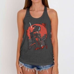 Samurai Bushido Japan Warrior Japanese Retro Graphic Art Women's Knotted Racerback Tank