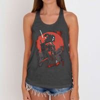 Samurai Bushido Japan Warrior Japanese Retro Graphic Art Women's Knotted Racerback Tank