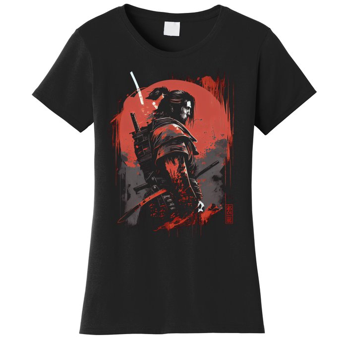 Samurai Bushido Japan Warrior Japanese Retro Graphic Art Women's T-Shirt