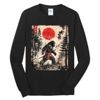 Samurai Bigfoot Japanese Vintage Graphic Ukiyoe Art Funny Tall Long Sleeve T-Shirt