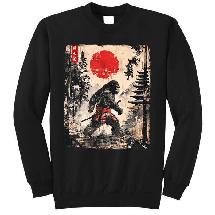 Samurai Bigfoot Japanese Vintage Graphic Ukiyoe Art Funny Tall Sweatshirt