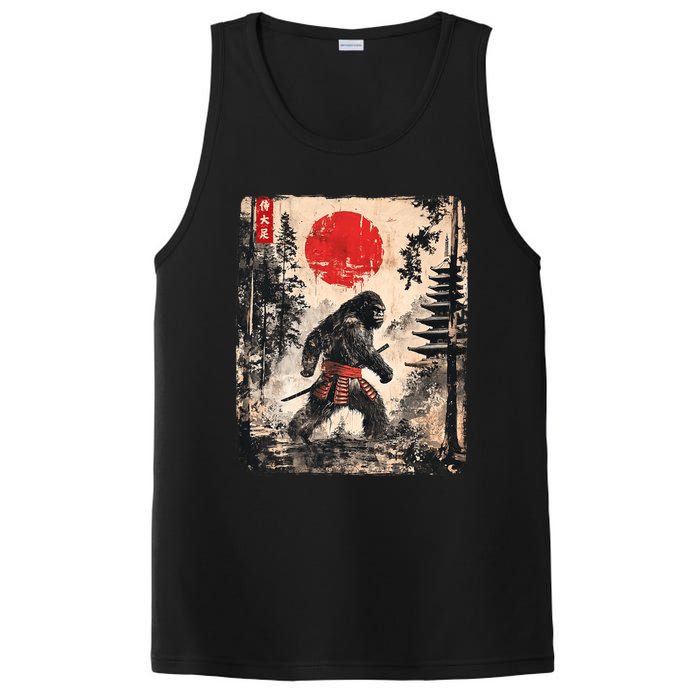 Samurai Bigfoot Japanese Vintage Graphic Ukiyoe Art Funny PosiCharge Competitor Tank