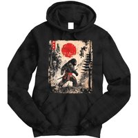 Samurai Bigfoot Japanese Vintage Graphic Ukiyoe Art Funny Tie Dye Hoodie