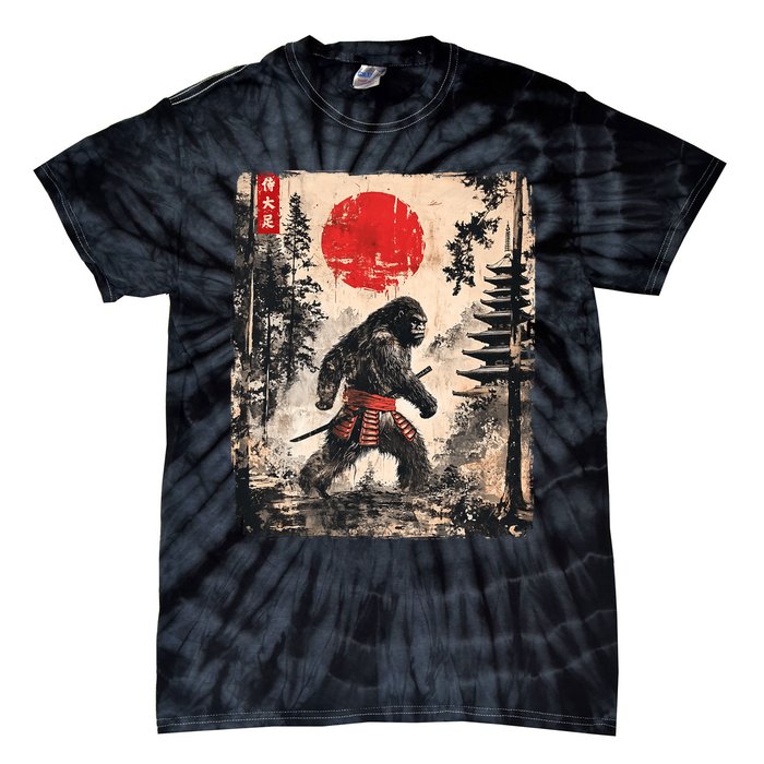 Samurai Bigfoot Japanese Vintage Graphic Ukiyoe Art Funny Tie-Dye T-Shirt