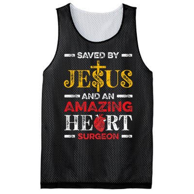 Saved By Jesus And An Amazing Heart Surgeon Heart Disease Mesh Reversible Basketball Jersey Tank