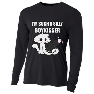 Silly Boy Kisser Meme Femboy Pride Lgbtq Cooling Performance Long Sleeve Crew