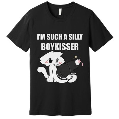 Silly Boy Kisser Meme Femboy Pride Lgbtq Premium T-Shirt