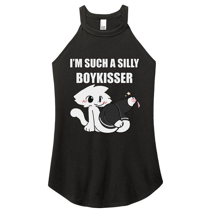 Silly Boy Kisser Meme Femboy Pride Lgbtq Women's Perfect Tri Rocker Tank