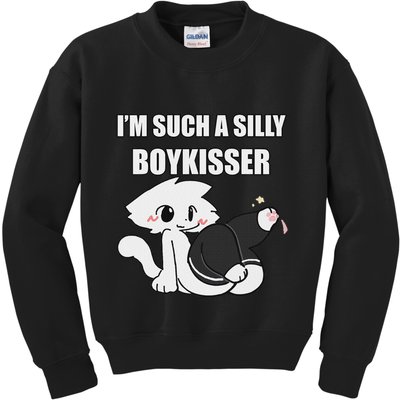 Silly Boy Kisser Meme Femboy Pride Lgbtq Kids Sweatshirt