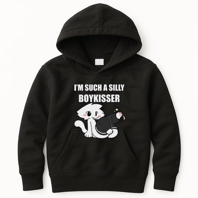 Silly Boy Kisser Meme Femboy Pride Lgbtq Kids Hoodie