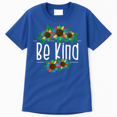 Sunflower Be Kind Autism Awareness Kindness Gift Tall T-Shirt